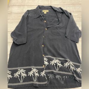 Havana Jack's Cafe Shirt, Men's Size XL, Navy Blue, Button Up, Short Sleeve.